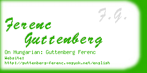 ferenc guttenberg business card